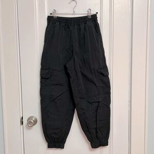 GU Cargo Pants Bottoms Elastic Waist Black Lightly Worn
